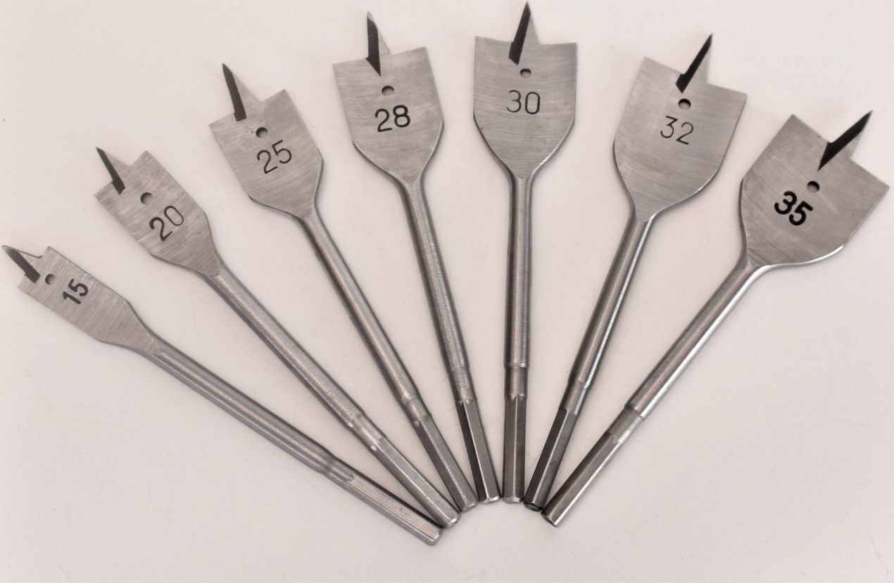 MAKITA Flachfräsbohrer-Set 7 tlg. Akkuschrauber Holz fräsen Bohrer Flachfräser 6684