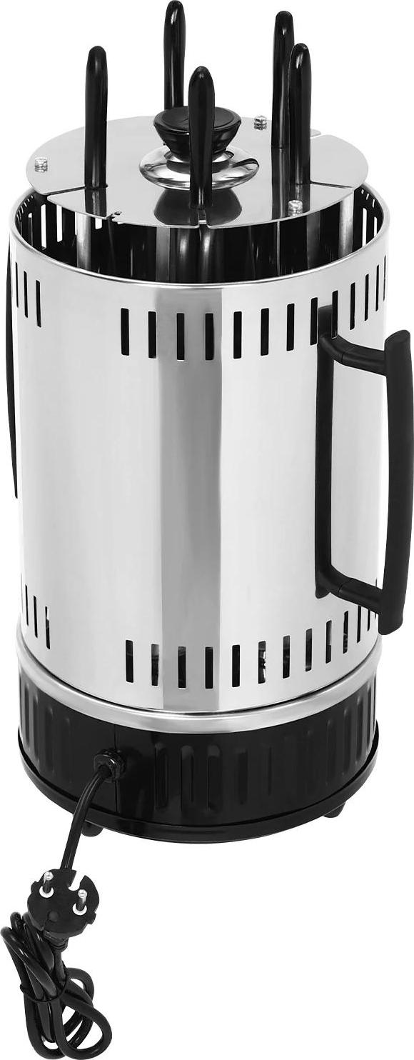 Vertikálny elektrický gril - SW-5 - 1000 W - Automatické otáčanie - Do 500 °C - Nerezová oceľ - Odnímateľný a ľahko čistiteľný - Biely