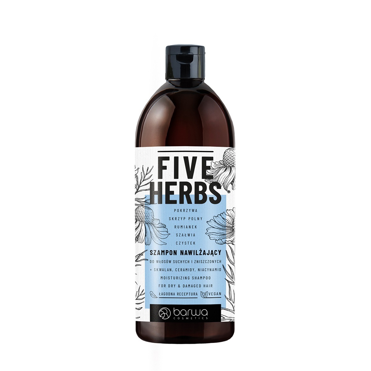 Five Herbs, Szampon Nawilżający, 480 ml