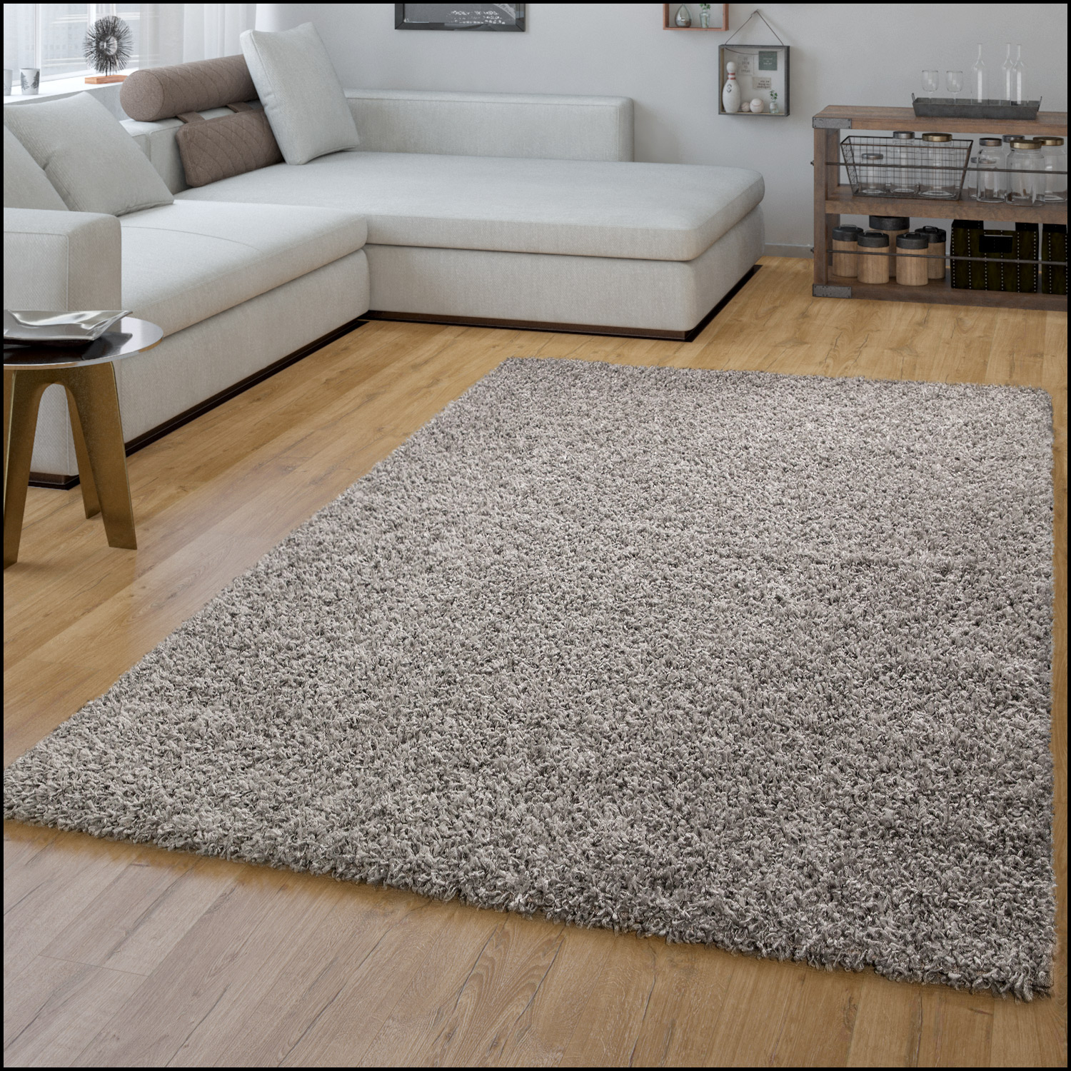 Modern Original Hochwertig Teppiche 'Solid' Beton Grau Best-Carpets Jede Größe 