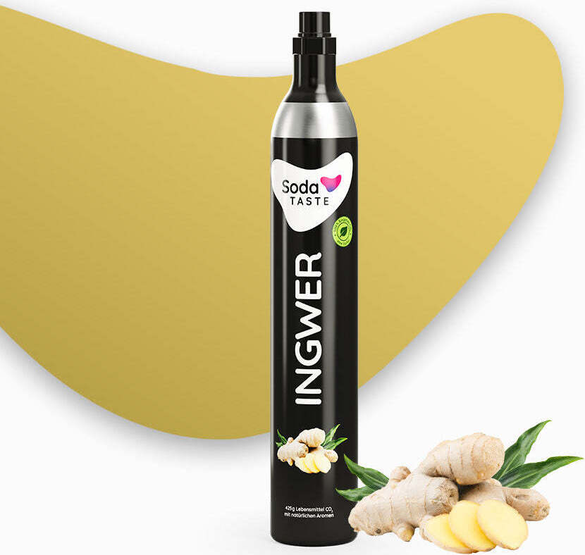 SodaTASTE Ginger - nákupná fľaša CO2 (rezervná fľaša), bez cukru, až na 60 litrov ochutenej perlivej vody