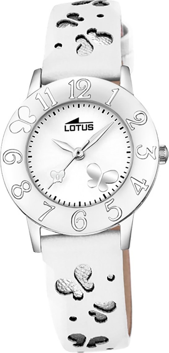 Lotus kožené hodinky pre mladých L18269/1 remienok hodinky biele elegantné Junior D2UL18269/1