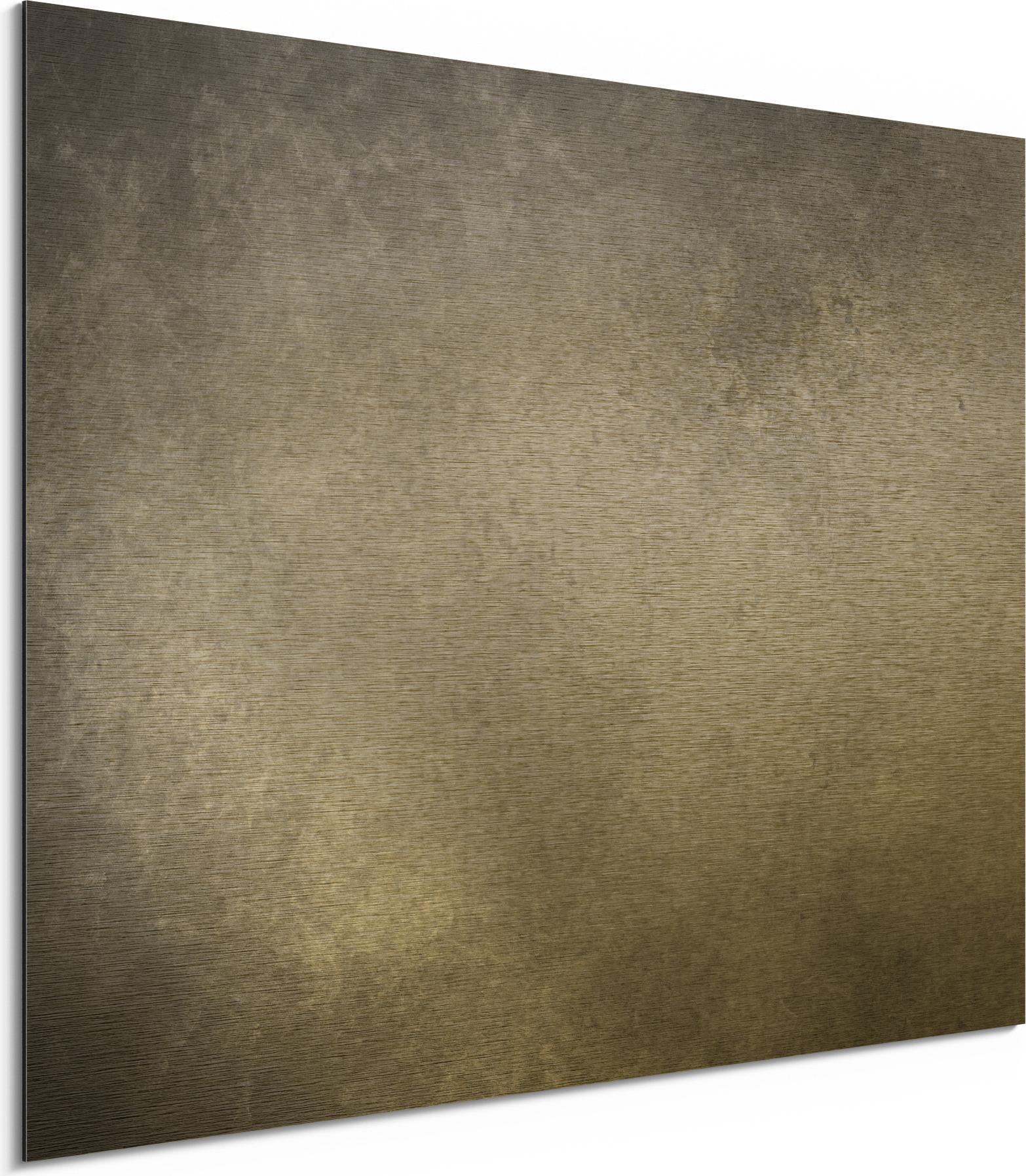 DEQORI Alu-Dibond Bild Gold 40x30 cm 'Leere Schultafel' Wandbild Metall dünn Design AD-40-30-G-1951-UV