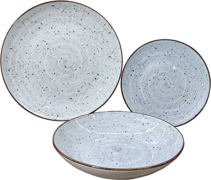 Geschirr Versa Lua Blau Porzellan 18 Stücke S3414384