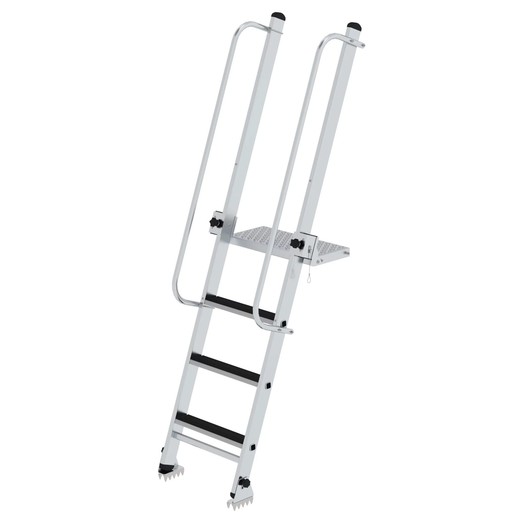 MUNK Stufen-Baugrubenleiter 2,25m mit 4 Stufen mit Handlauf 012041