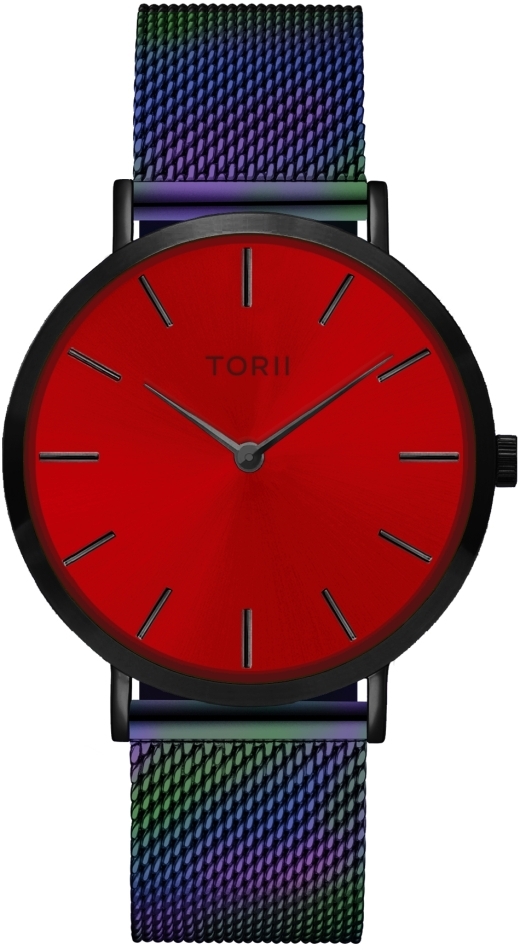Armbanduhr Damen Herren TORII B38MM.TB rot klassisch modisch.