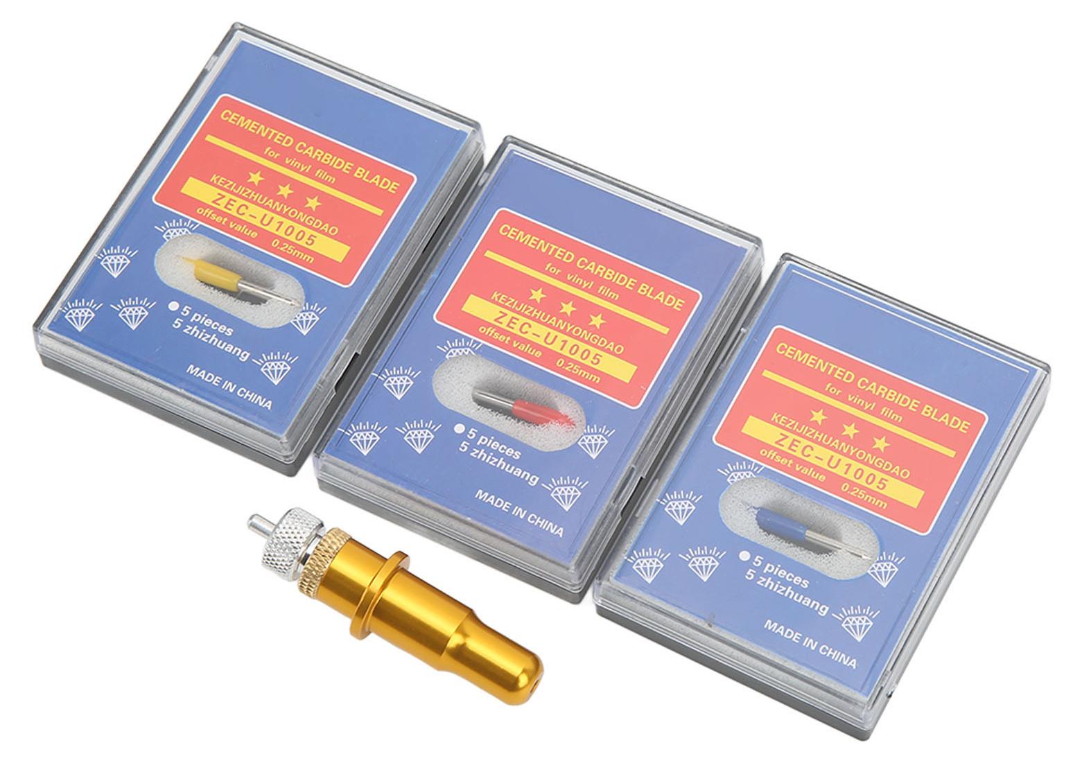 Gistuch Schneidplotter-Messerhalter-Set, 3 Arten, verschiedene Klingen, prägnant, sichere Verpackung, Wolframstahlschneider