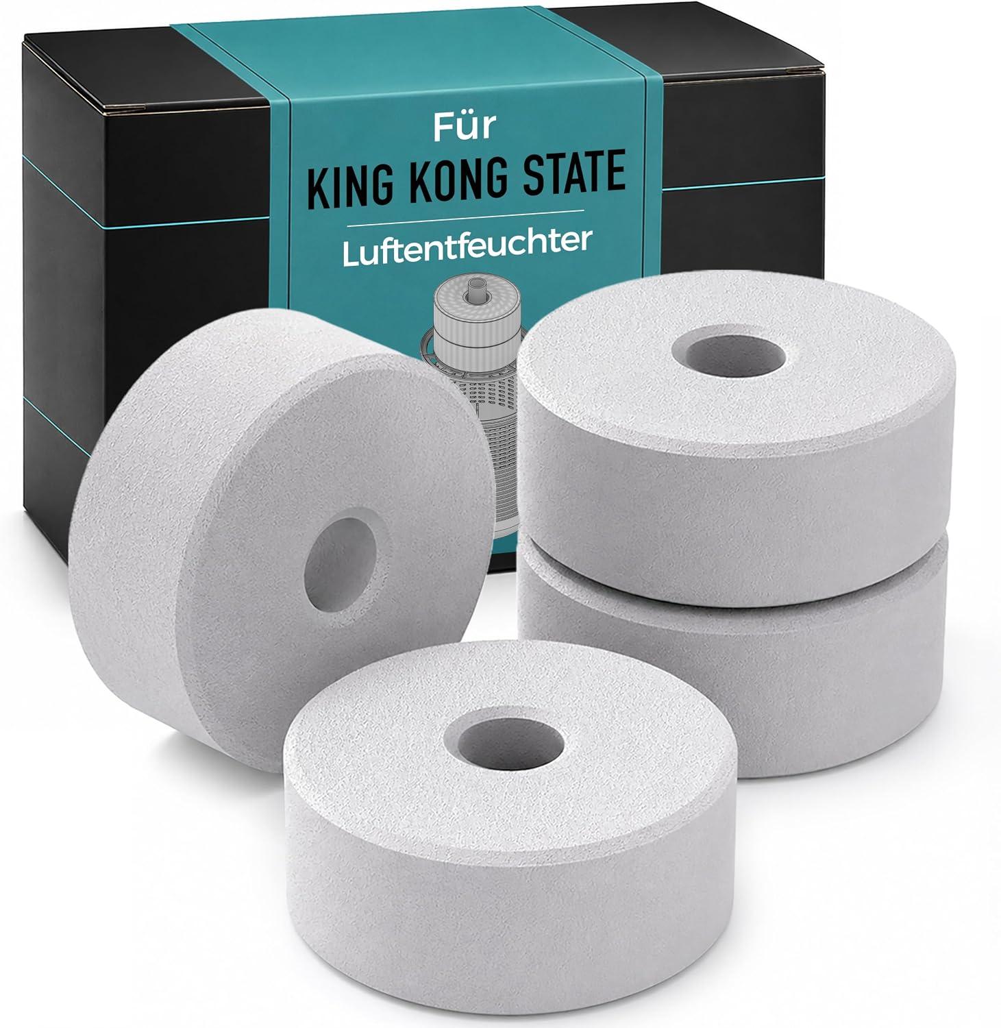 oCreon 4 x Nachfüllpackung für den King Kong State Luftentfeuchter, ohne Strom, Granulat gegen Schimmelbildung in Wohnungen, Badezimmern und Kellern