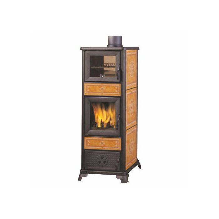 Holzofen mit Backofen Italiana Camini Modell Dafne - Leder