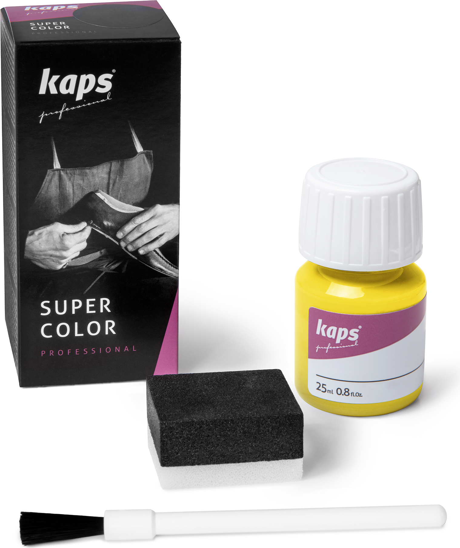 Farbe für Natur- und Kunstleder - Kaps Super Color 25 ml - Gelbe (131#) 04_1_5020_131#_scolor_FBA