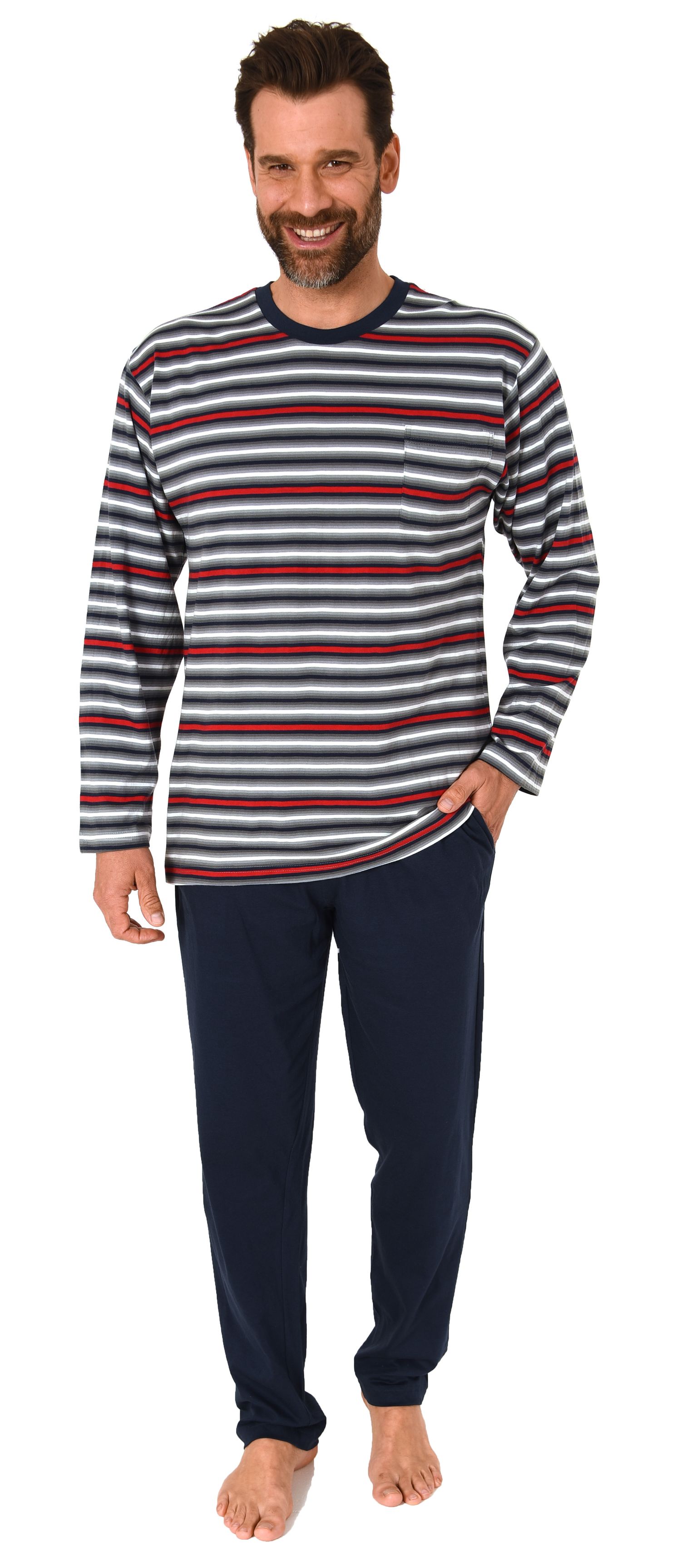 Herren langarm Schlafanzug Pyjama in lässiger Kaufland.de