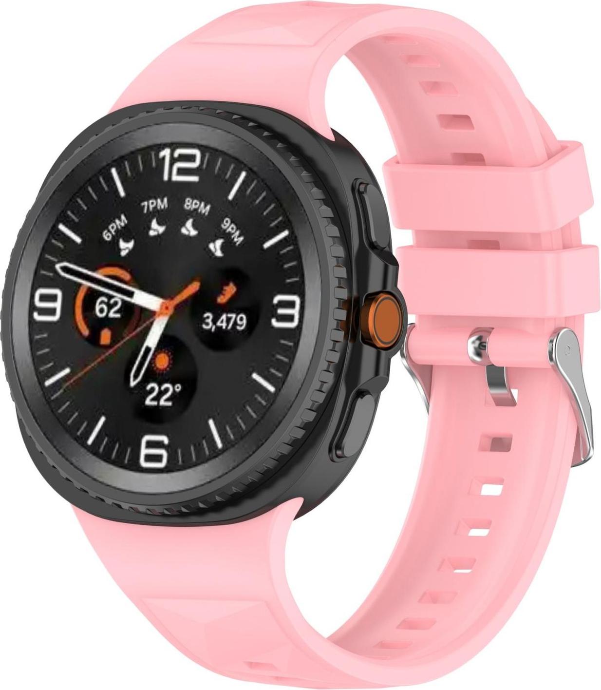 Pre Samsung Galaxy Watch 8 / 8 Classic / Ultra 2 Ice Crystal Design Silikon Armband Rosa