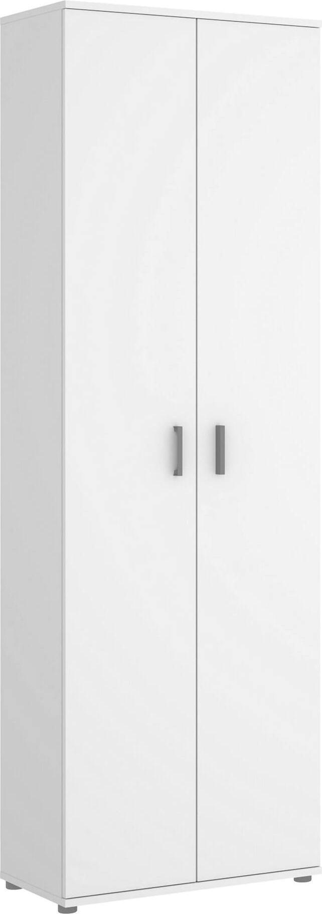 Dmora Mehrzweckgarderobe Dmeg, Mehrzweck-Schuhregal, Kleiderschrank mit 2 Türen, 61x35h190 cm, Weiß