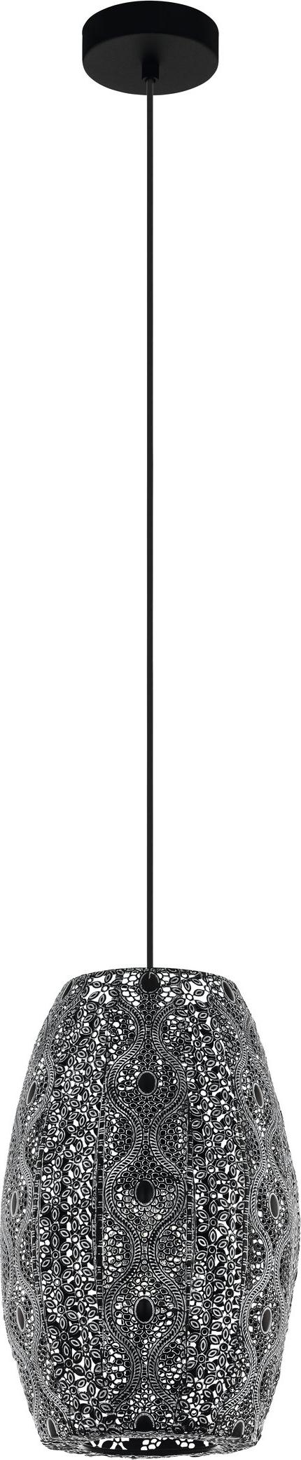 EGLO Pendelleuchte Riyadh, Hängelampe Vintage, Orientalisch, Hängeleuchte aus Stahl in Schwarz, Schwarz-Antik, Esstischlampe, Wohnzimmerlampe, E27 43391