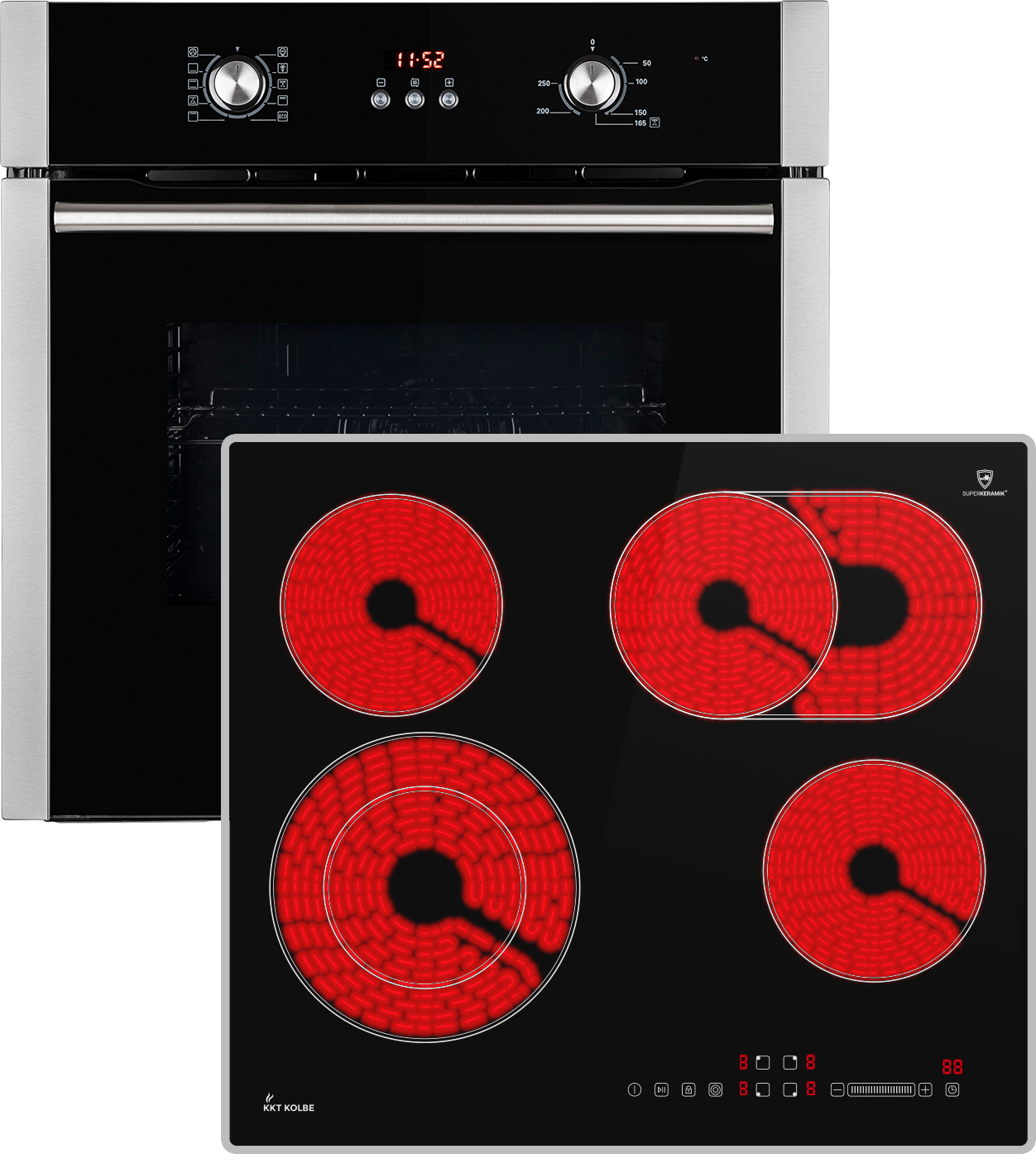 KKT KOLBE Küchentechnik Backofen und Kochfeld SET8805CH59AL