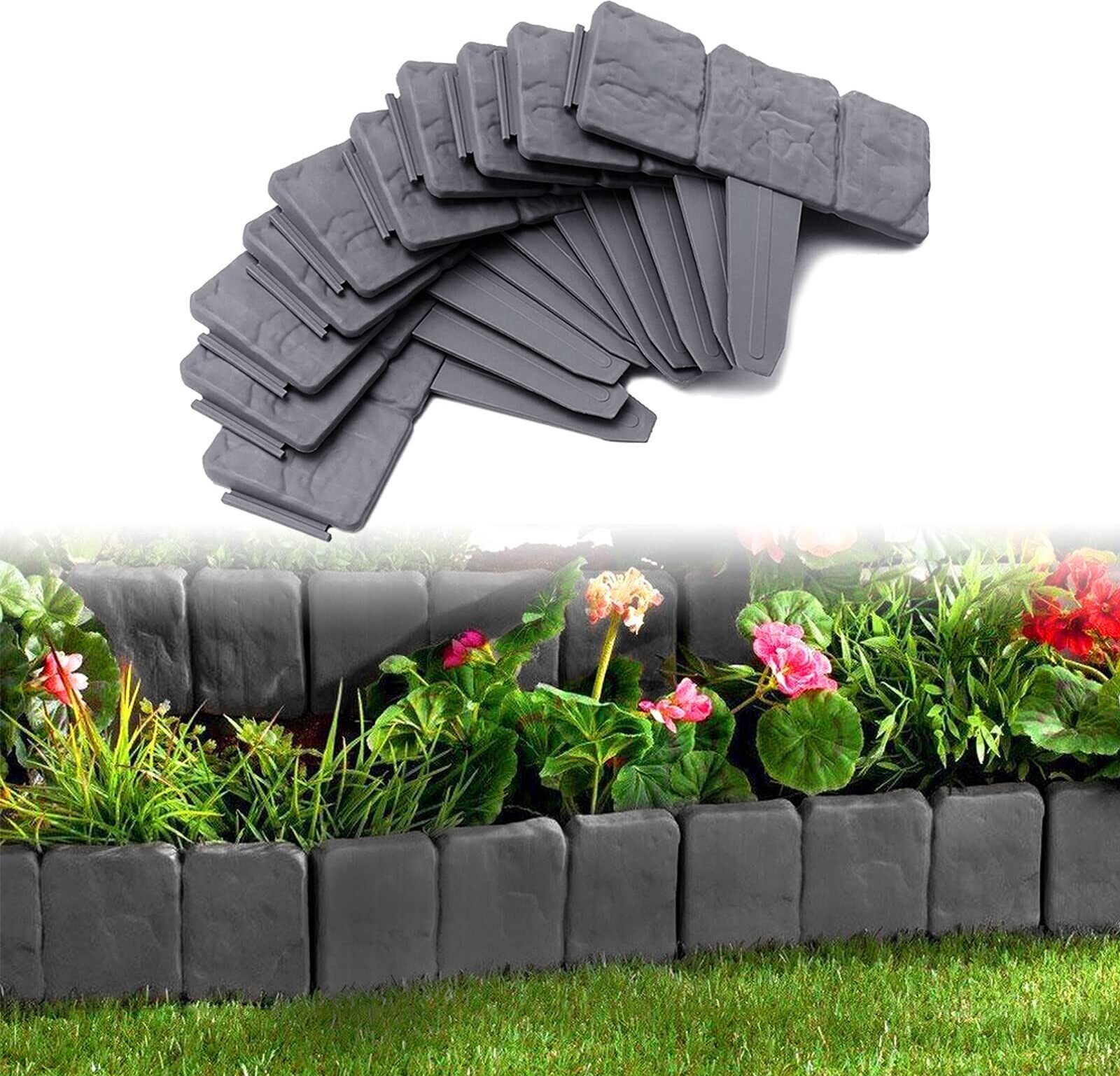 Izrielar Bordure de pelouse en plastique, bordure de pelouse, bordure