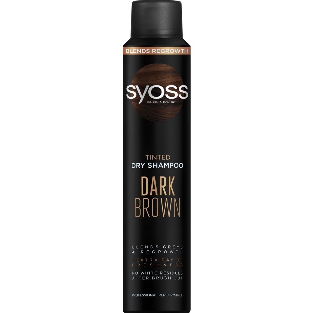 Syoss Farbiaci suchý šampón Dark Brown | Oživujúci a farbiaci | Tmavo hnedý, 200ml