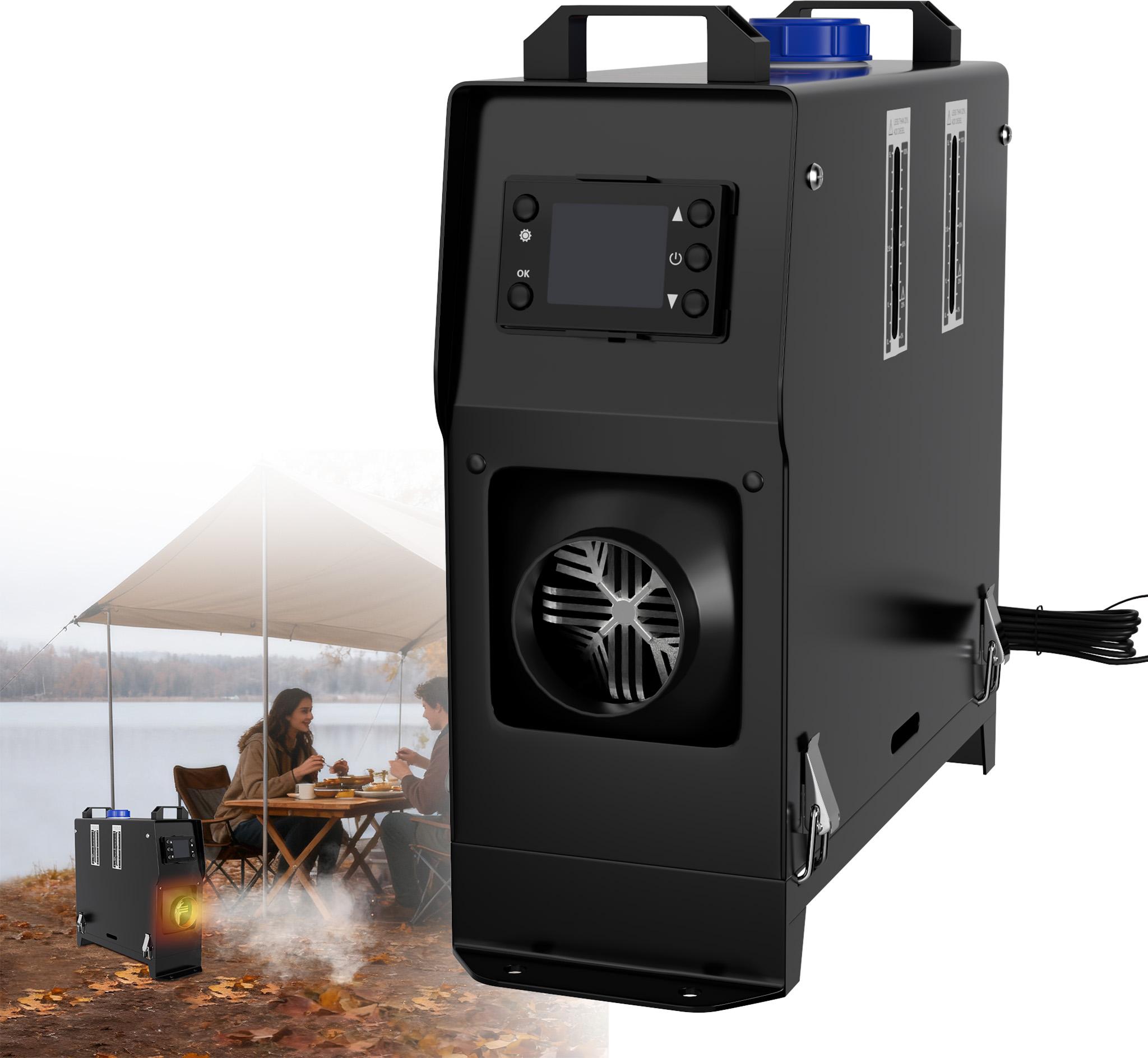 XINZI 8kW Diesel Luftheizer mit LCD & Fernbedienung, Standheizung, Luftheizung für Camping, Werkstatt & Off-Grid Nutzung,Schwarz(Typ C)