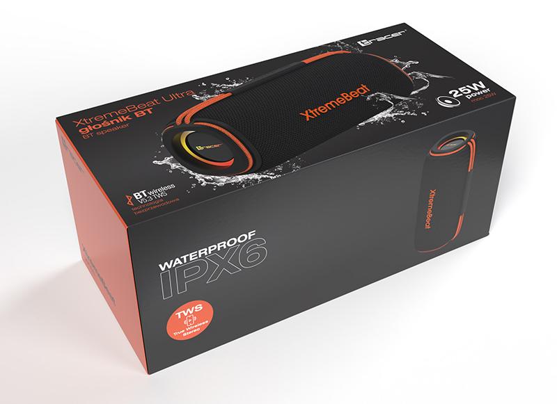 Tracer XtraVox XL TWS BT RGB BLACK, 2.0 kanály/kanálov, 90 x 40 mm, 2-way, Ferit, 6,6 cm, 6,6 cm (2.6")