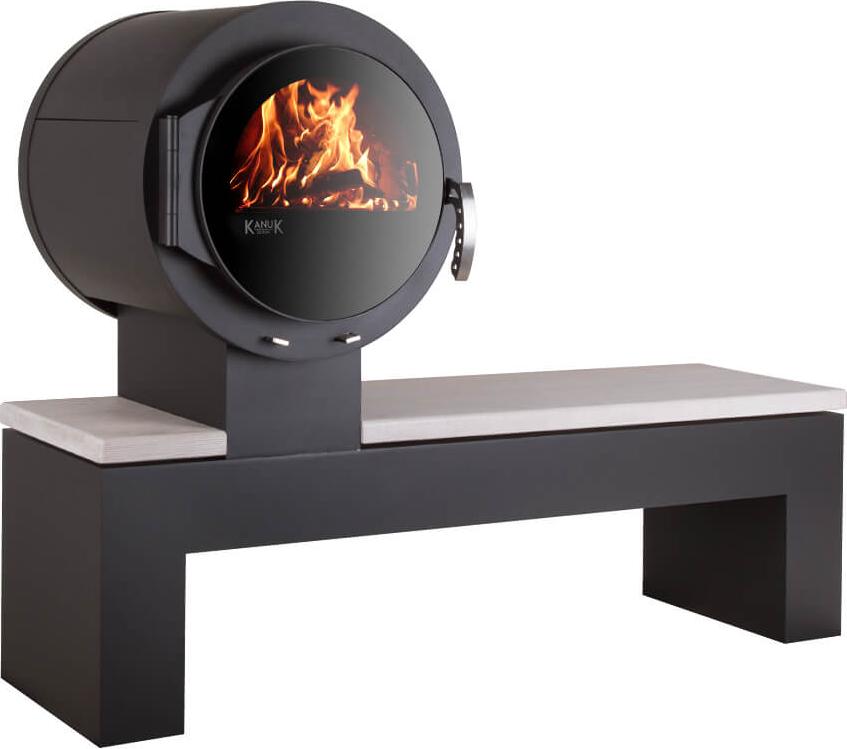 Kaminofen Kanuk BANK Weiß gestrahlt