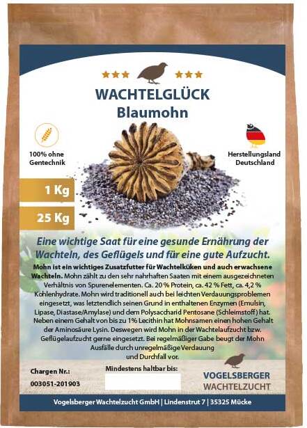 WachtelGlück® Blaumohn V1024