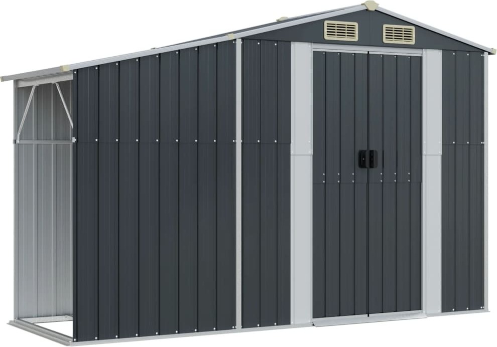 vidaXL Záhradný prístrešok antracit 277x93x179 cm Pozinkovaná oceľ