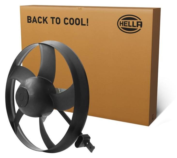 HELLA 8EW 366 420-031 Lüfter Motorkühlung Kühlerlüfter für VW POLO (9N) Wasserkühler Ø324mm