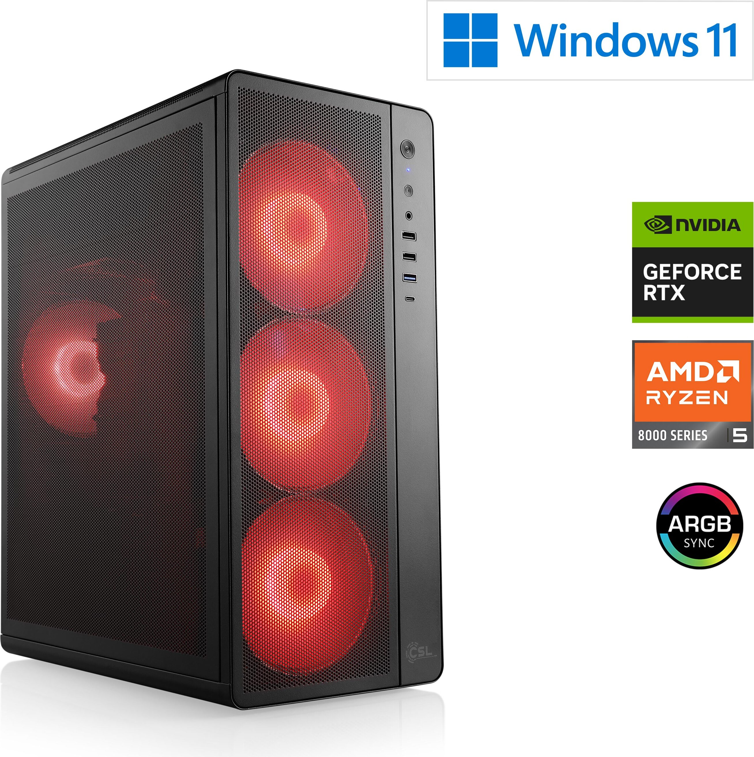 Gaming PC, AMD Ryzen 5 8400F, 4200 MHz, GeForce RTX 5060 Ti, 16 GB DDR5 RAM, 1000 GB M.2 SSD, Windows 11 Home, USB 3.2 | M12060H