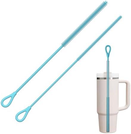 Zimtky Silikon Strohhalm B¹rste, 6 St¹ck Wiederverwendbare Strohhalmb¹rsten f¹r Glas Strohhalm, Metall Strohhalm, Smoothie Strohhalme und Trinkbecher, Biegsamer, Rutschfester Griff, 6mm+9mm, Blau ZSZF260423AMZ41