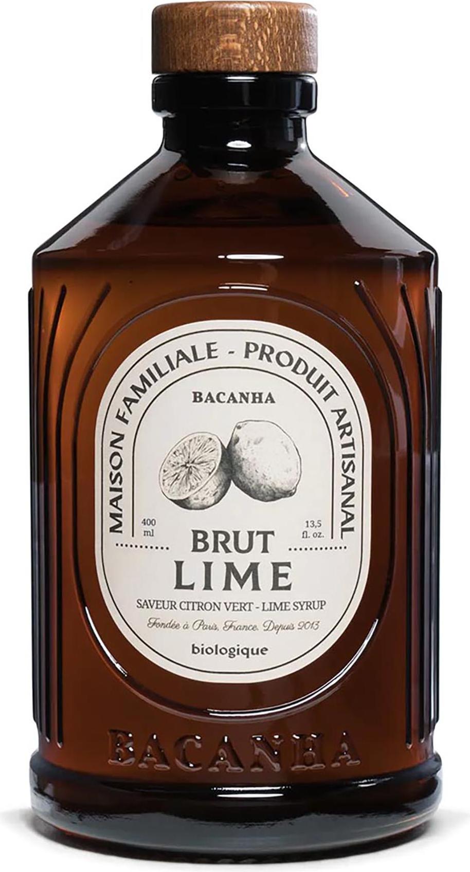 Bacanha Sirop Brut de Lime 400ml – -Limetten-Sirup mit -Rohrzucker