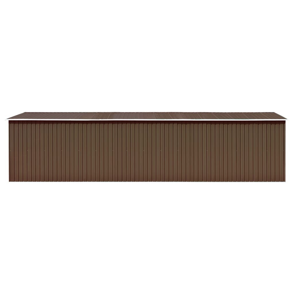 vidaXL Záhradný prístrešok Brown 257x779x181 cm Pozinkovaná oceľ