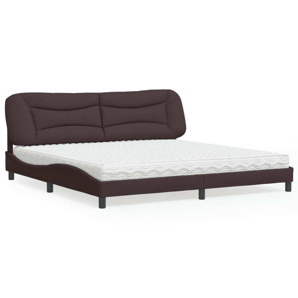 Bett mit Matratze "Hvar" Dunkelbraun 200x200 cm Stoff