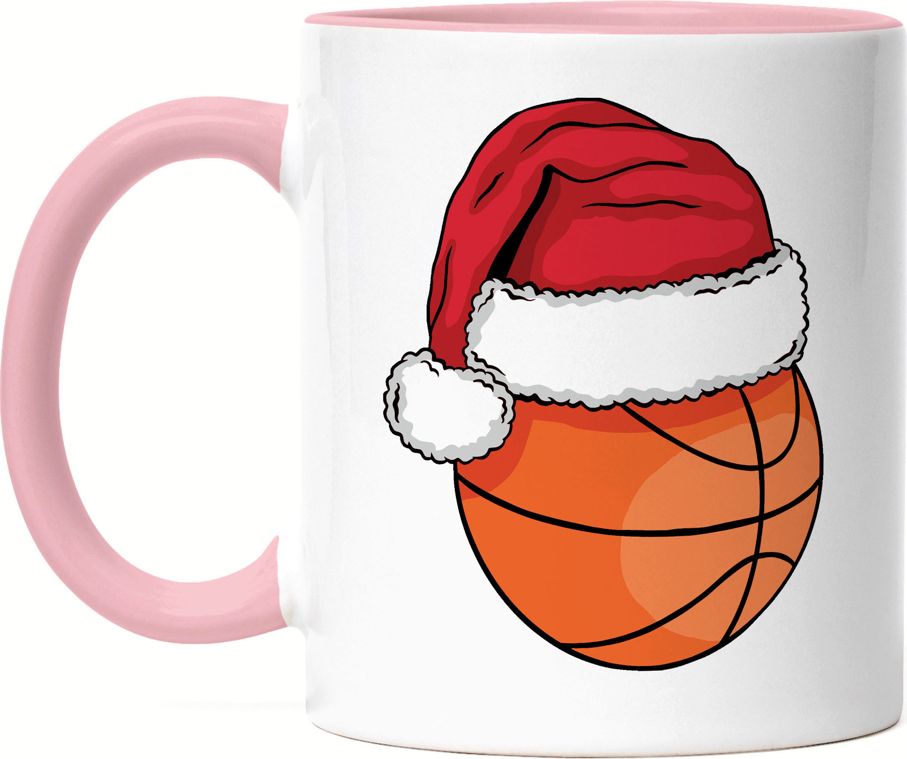 Hey!Print Basketball Tasse Rosa Leben Mannschaft Spieler Teamsport Korb Basket Ballsport Jersey Team Weihnachten Frohes Fest HP-1795-T-Rosa