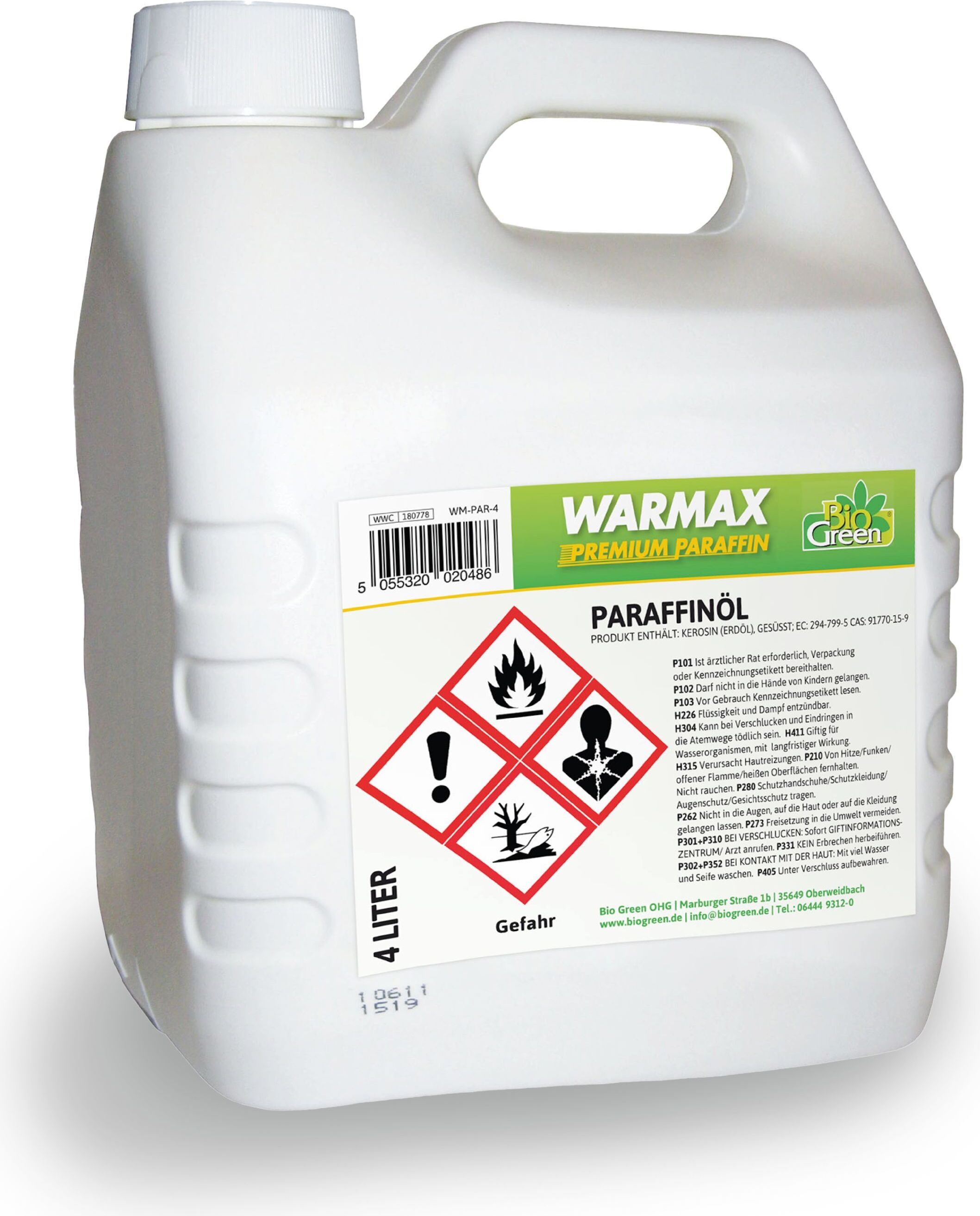 BioGreen 4L Paraffinöl "Warmax Premium" mit besonderer Konsistenz