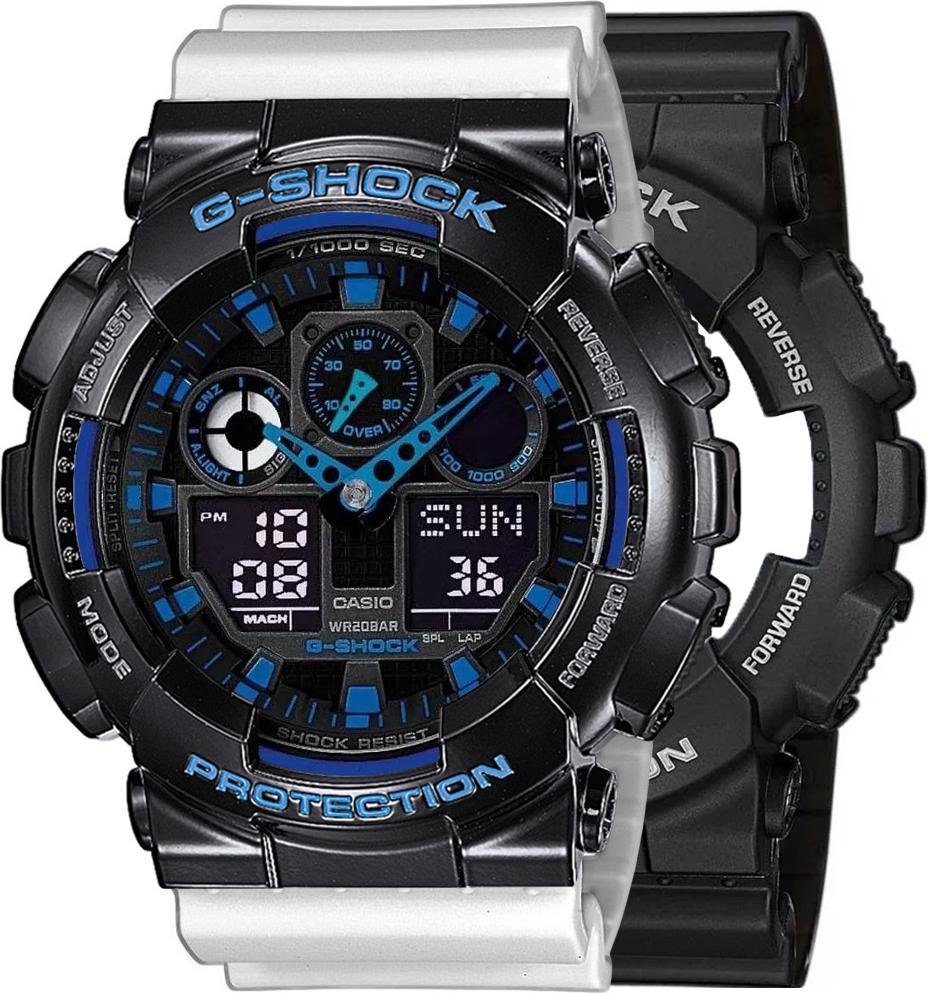 Hodinky Casio G-Shock SET GA-100-1A2ER + BEZEL 10407691 + BAND 10347710 20BAR