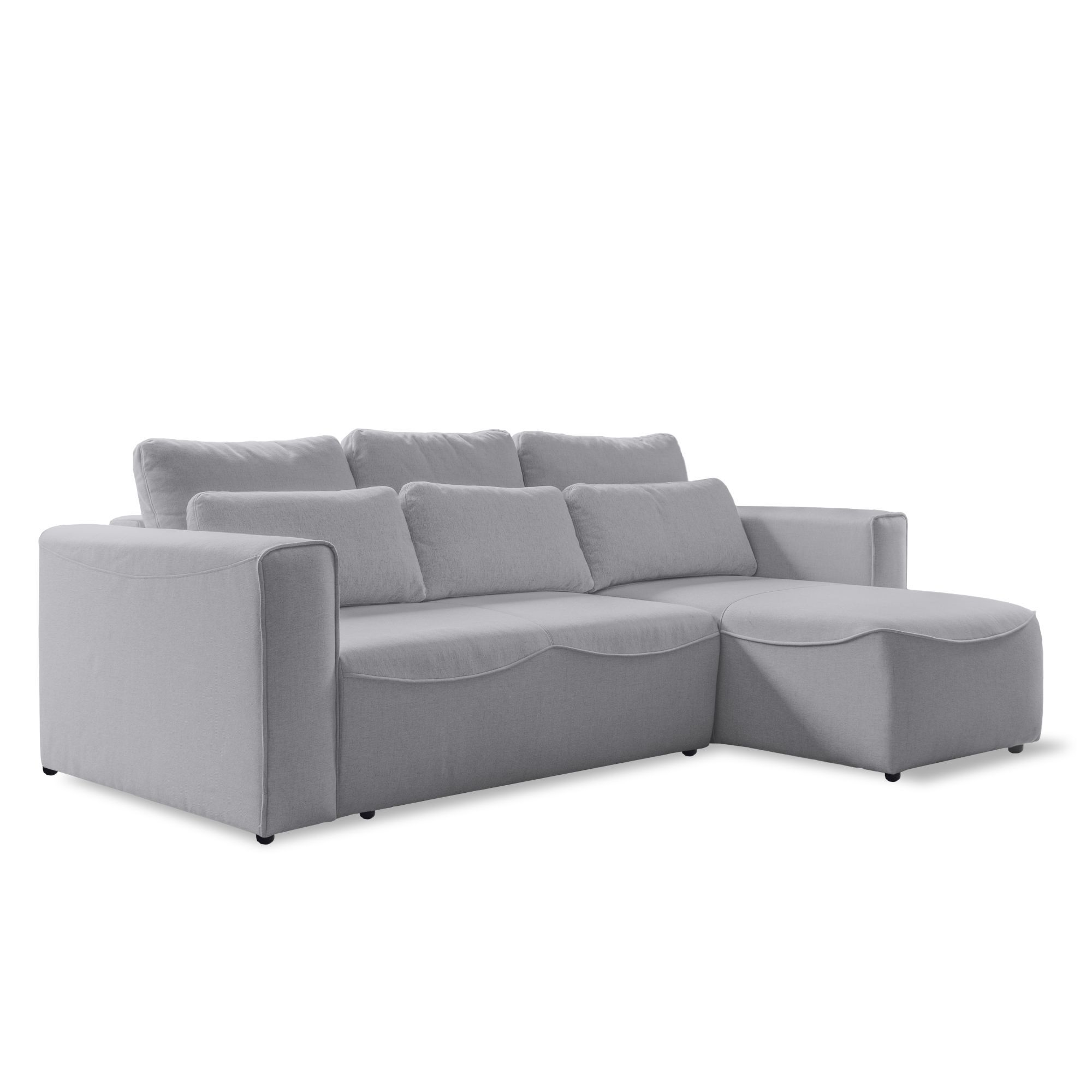 Ecksofa Homely Tommy mit Bettfunktion seitenverkehrt montierbar NEV-84 Hellgrau