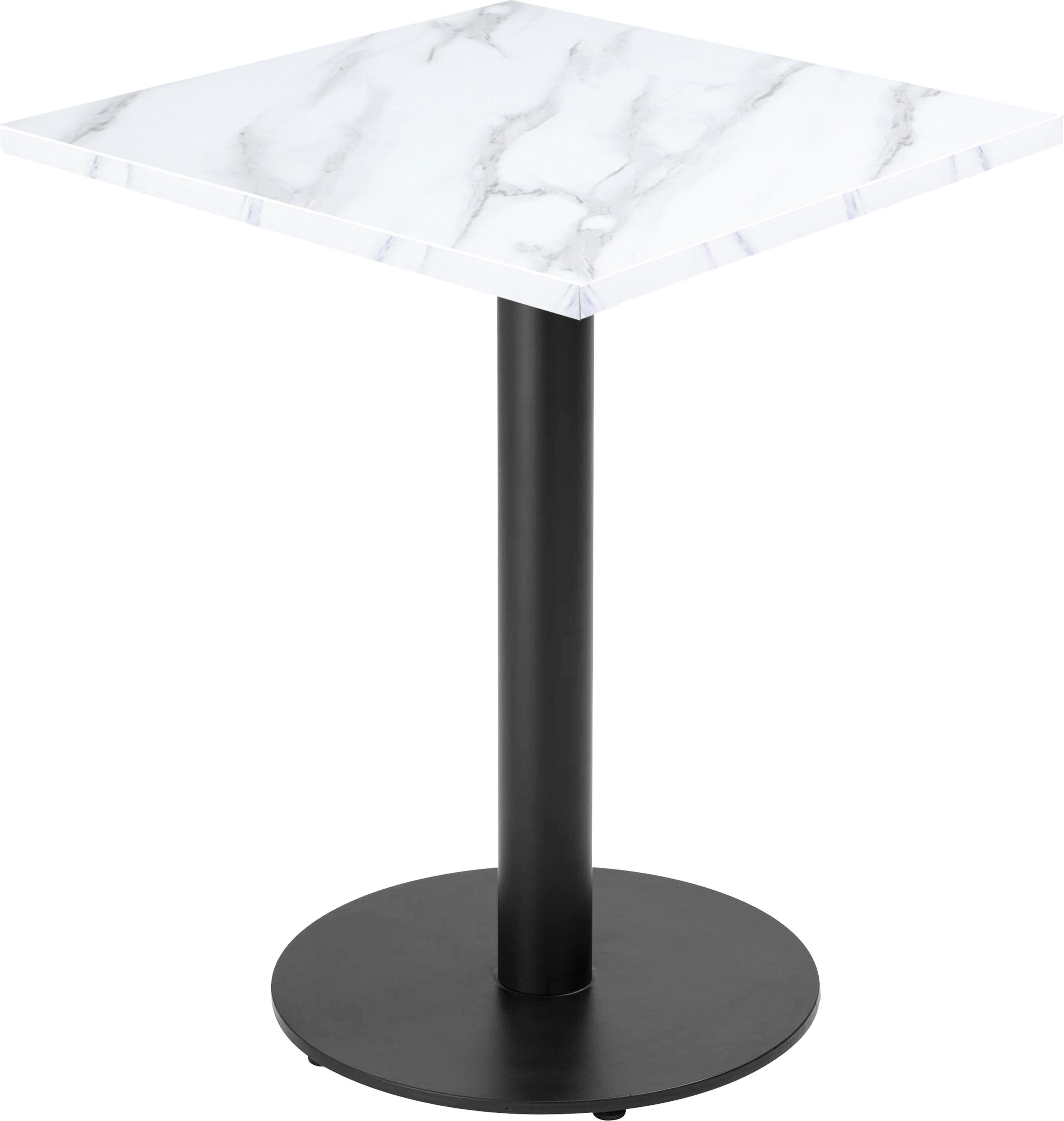 Tisch 60 cm schwarzes Bein und weißes Marmorverkleidung - Oviala Rivoli 113162