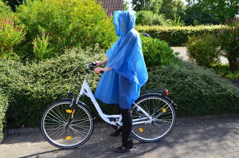 Gravidus Regenjacke Regenponcho Regencape Regenschutz Poncho Regen Schutz Blau Uni g-57