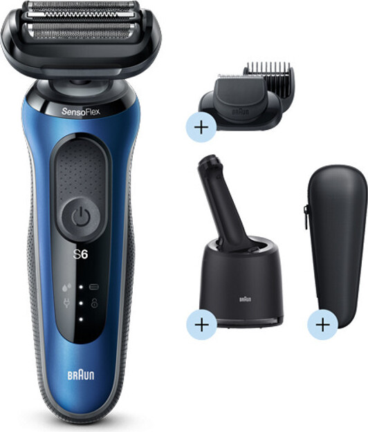 Braun Series 6 61-B7500cc - Folienschaber - Senso Flex - 0,5 mm - Blau - Akku - Lithium-Ion (Li-Ion)