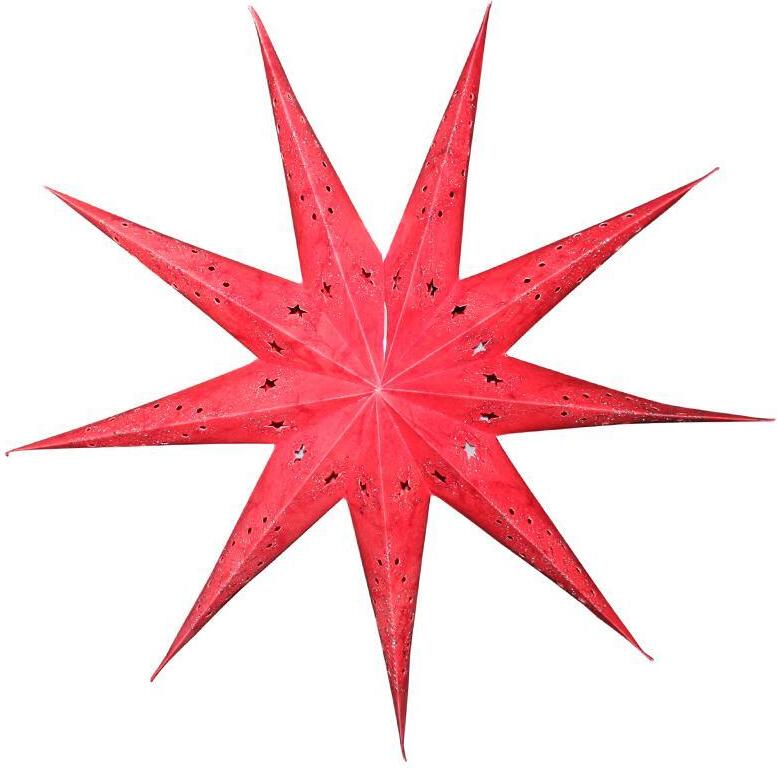 Freak Scene Papierstern - Weihnachtsstern - Stern 9zackig rot gemustert - 60 cm K-139-06-01