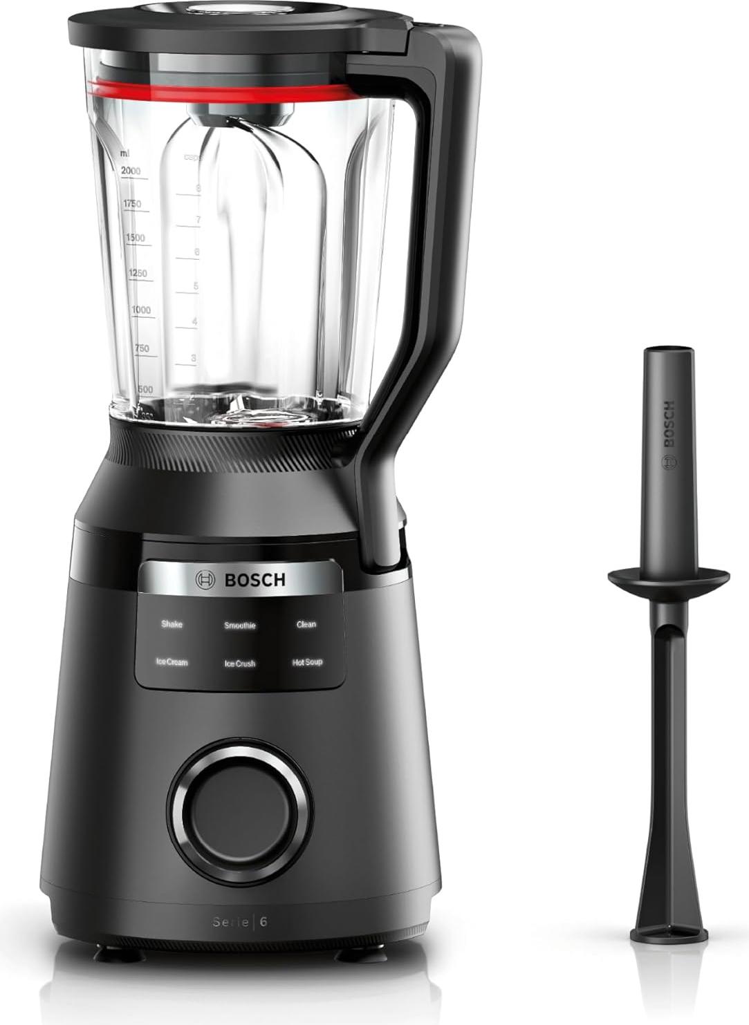 Bosch Hochleistungsmixer, Smoothie Maker, 1800W, VitaPower Serie 6 MMB6652B, 45.000 U-min, Programme für heiße Suppe & Reinigung, 2L,