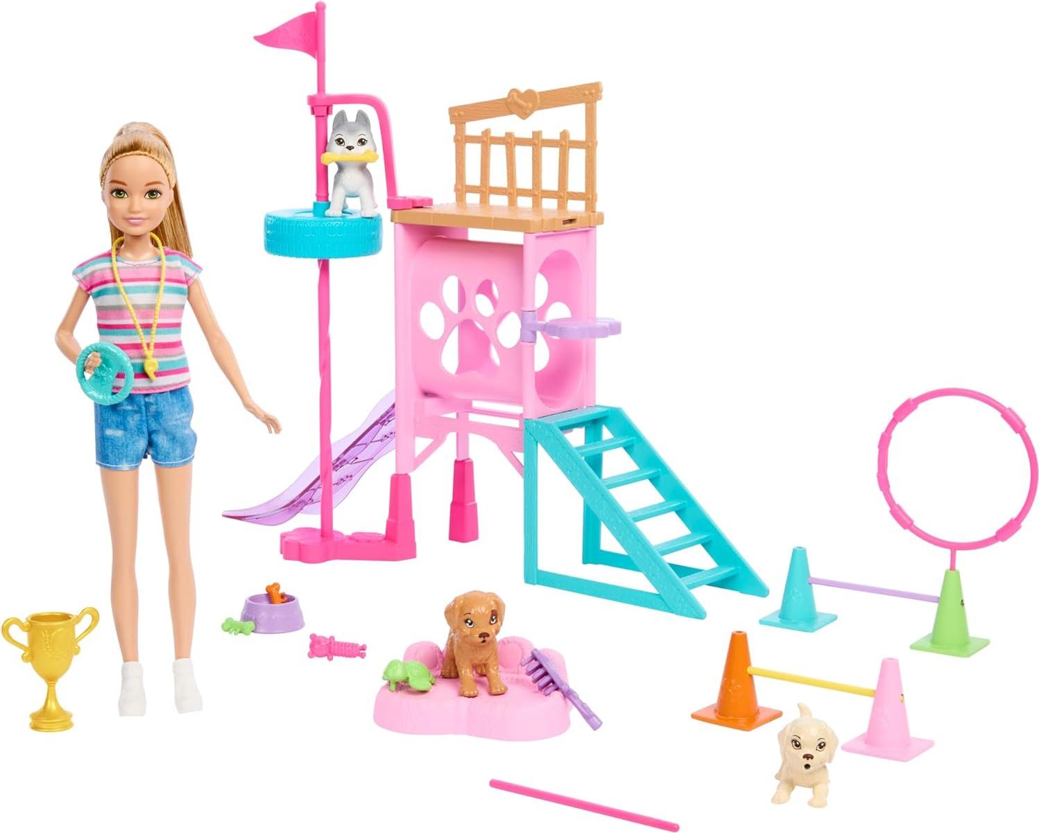 Mattel HRM10 - Barbie - Stacie - Hündchenspielplatz-Spielset mit Puppe und Zubehör