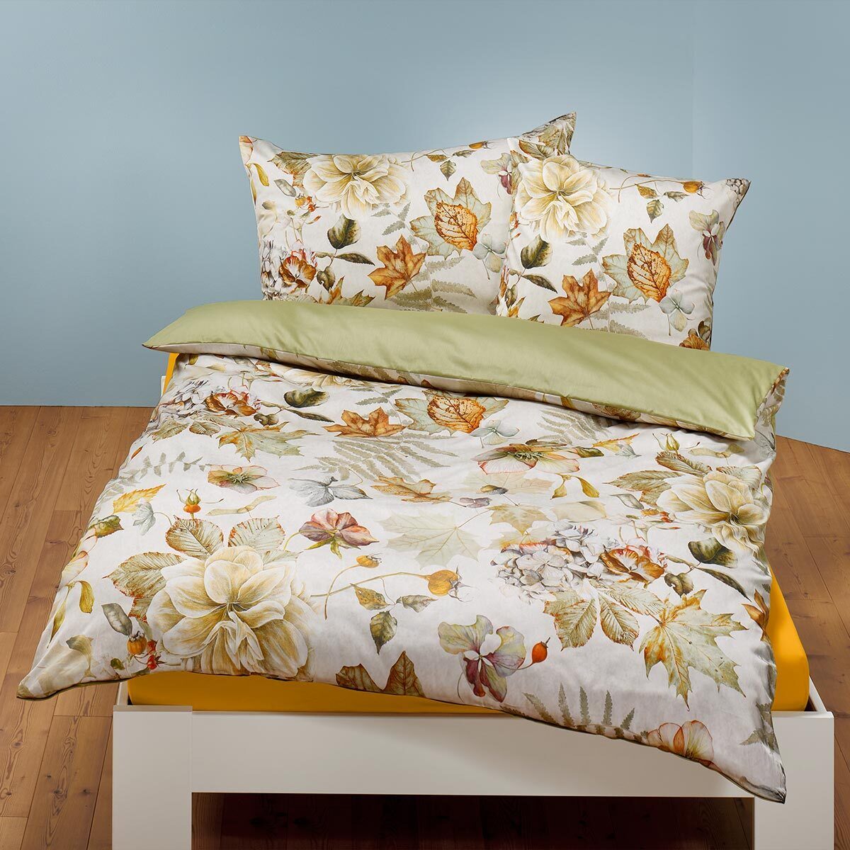 Traumschlaf Mako-Satin Bettwäsche Herbst 155x220 cm + 80x80 cm