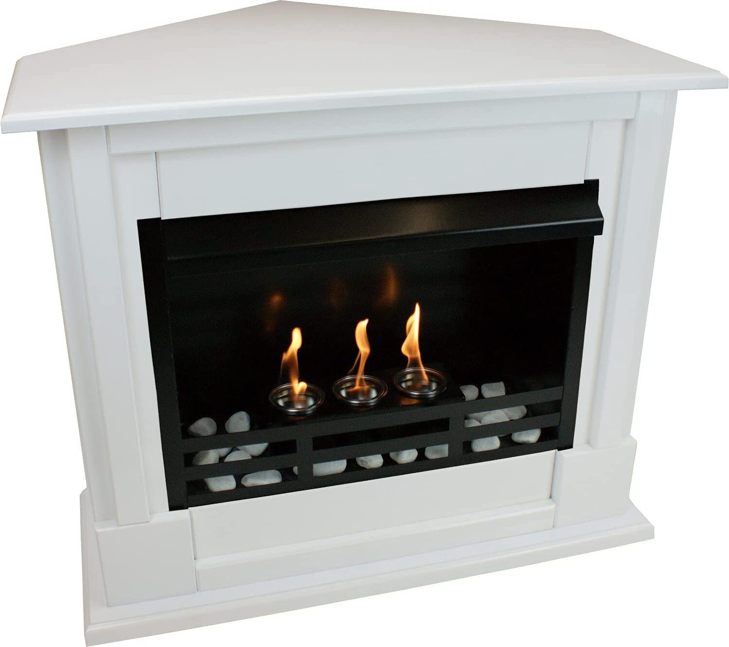 Gélový krb Krb na etanol Rohový krb Rafael Premium - biely