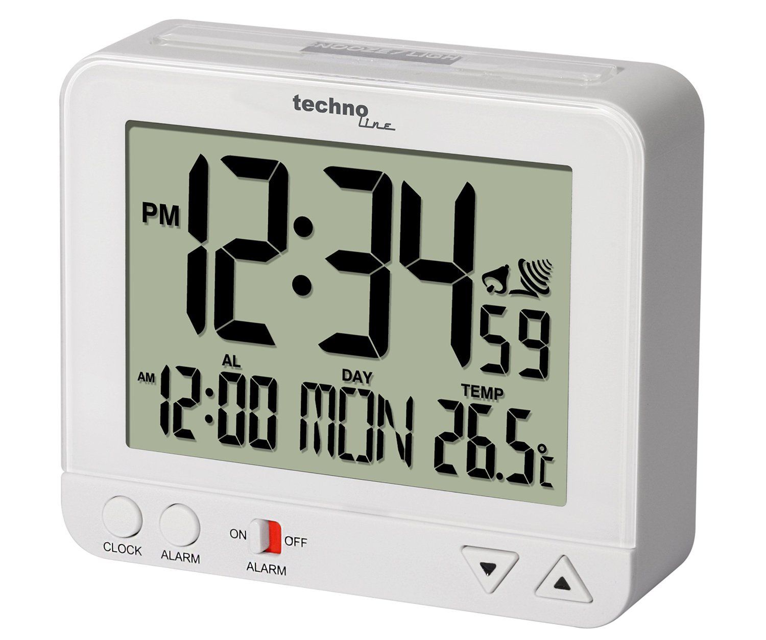 Technoline WT 195, Digitaler Wecker, Weiß, LCD, AA, 96 mm, 80 mm WT 195 WHITE