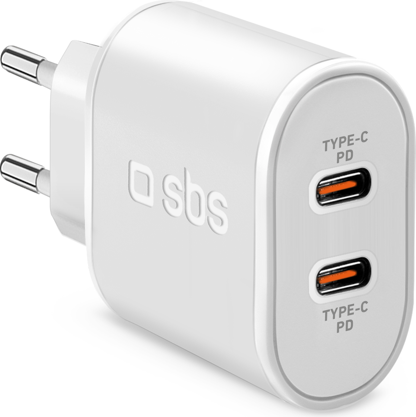 Cestovná nabíjačka SBS 2x USB-C 20W biela