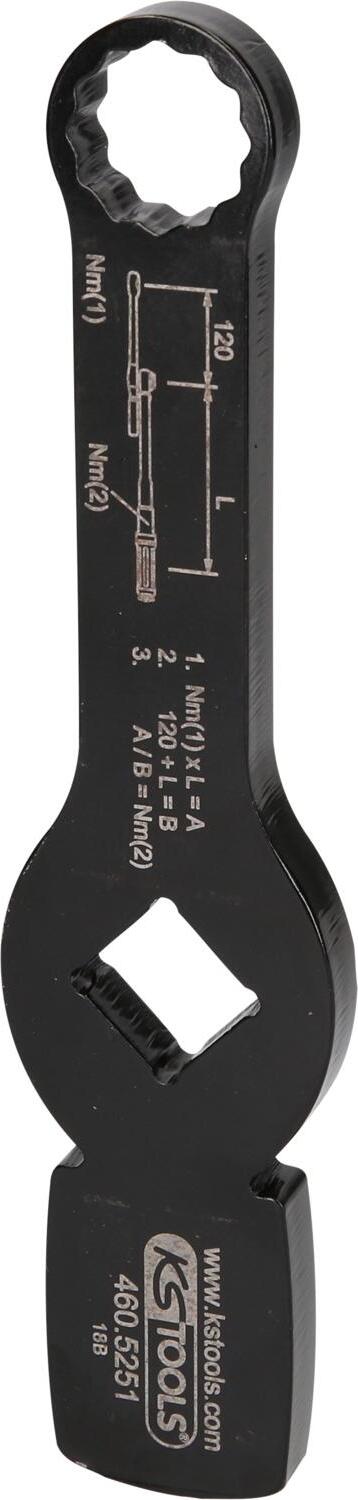 KS Tools 3/4 Schlag-Zwölfkant-Schlüssel mit 2 Schlagflächen, 21 mm 460.5251