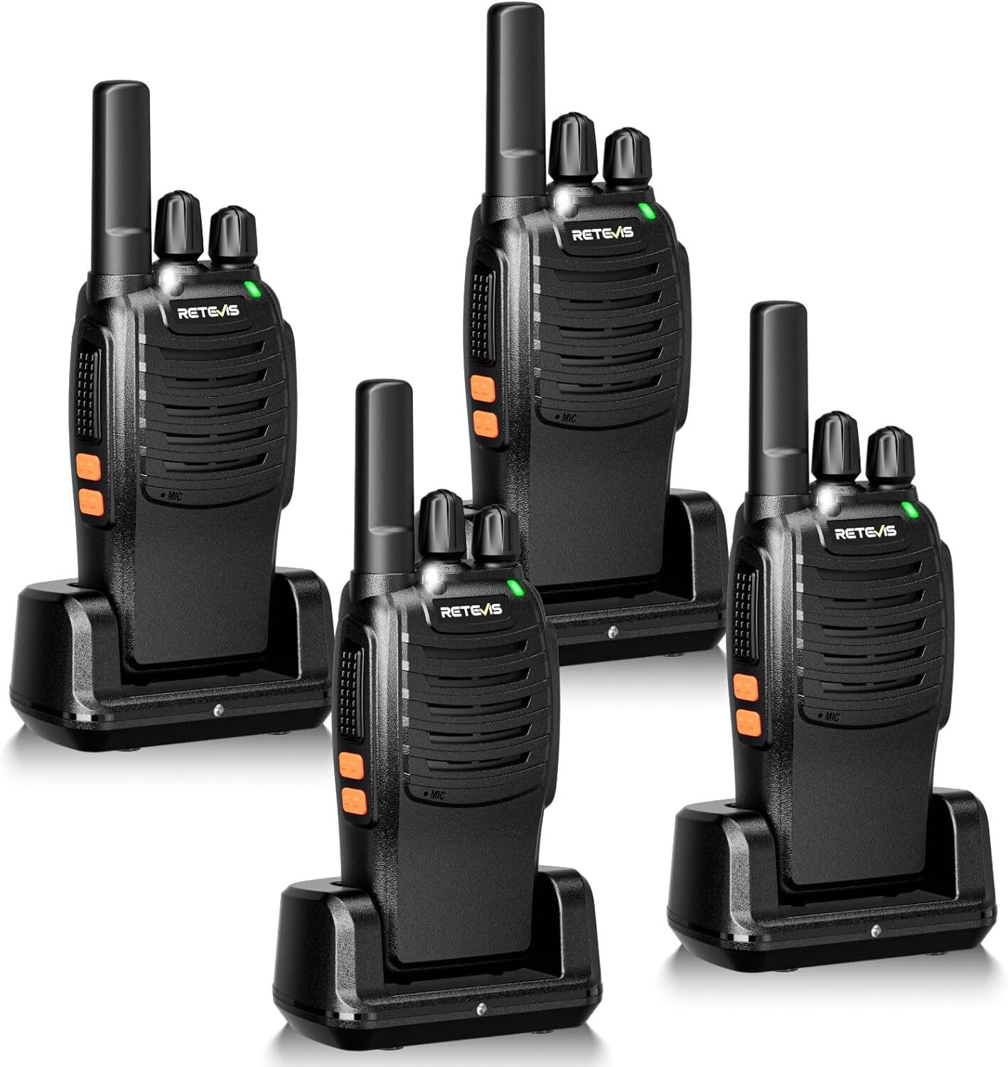 Retevis H777 Funkgerät, Walkie Talkie mit EIN-klick-Alarm, Frequenzbindung mit einem klick, VOX, Taschenlampe, Robust, Typ-C, Funkgeräte Set EUA9294DX2