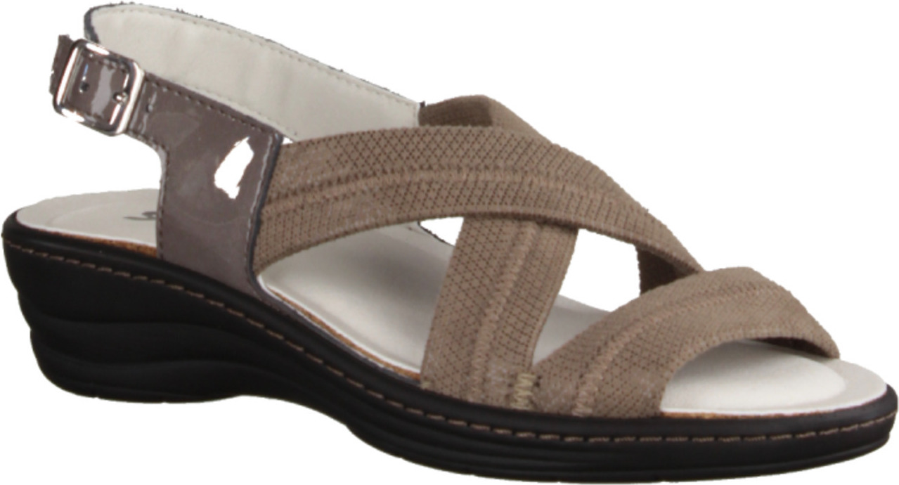 Sandaletten für Damen Slowlies Leder/Strech 154 Sand (Größe 43) 154-43-sand-leder-stretch
