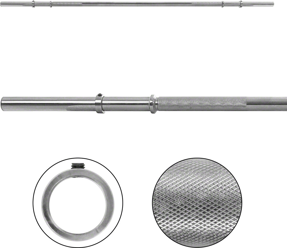 Sport-Tec Langhantelstange mit Stellringen, Langhantel, Kraftsport, Fitness, 3x165 cm 30111